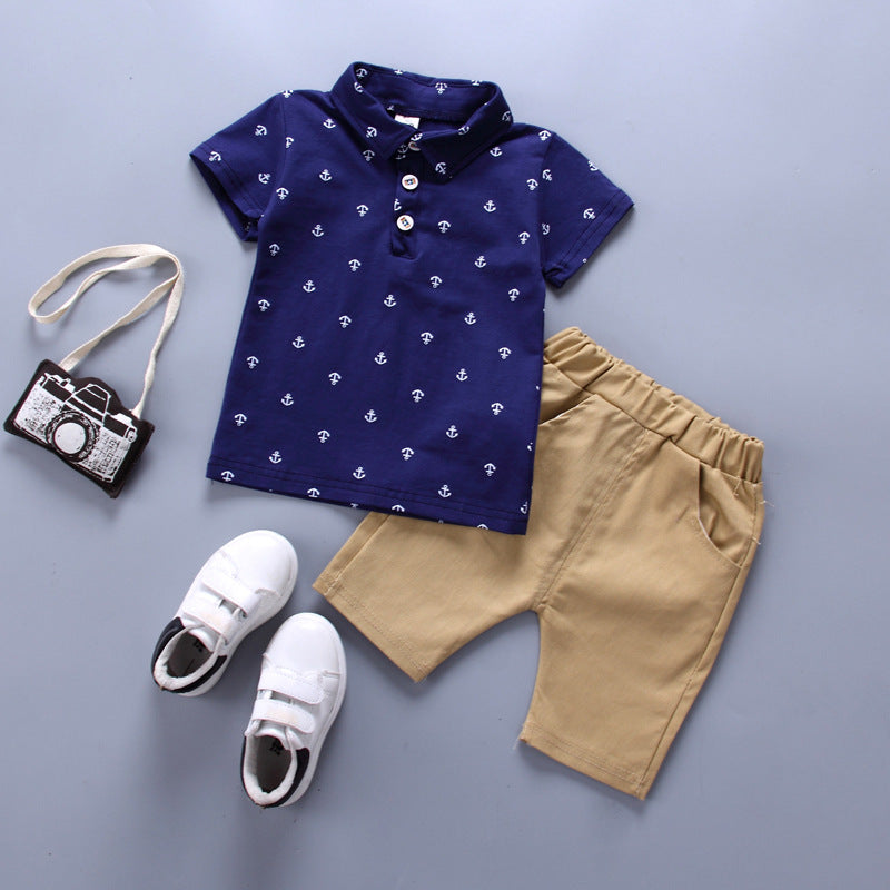 Anchor Print Boys' Short Sleeve Suit Anchor Print Boys' Short Sleeve Suit